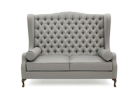Grey Hotel Lounge Sofa Solid Wood Legs Environmental Protection