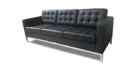 Modern  Black PU Leather Hotel Sofa Set Three Seat / Hotel Furniture Sleeper Sofa