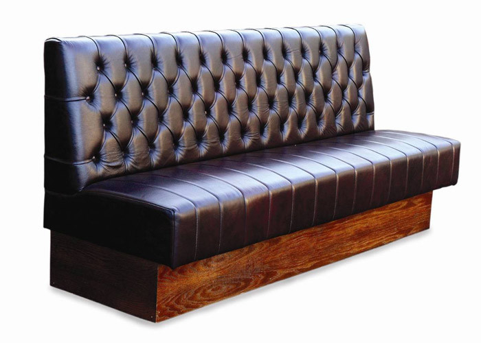 red leather booth