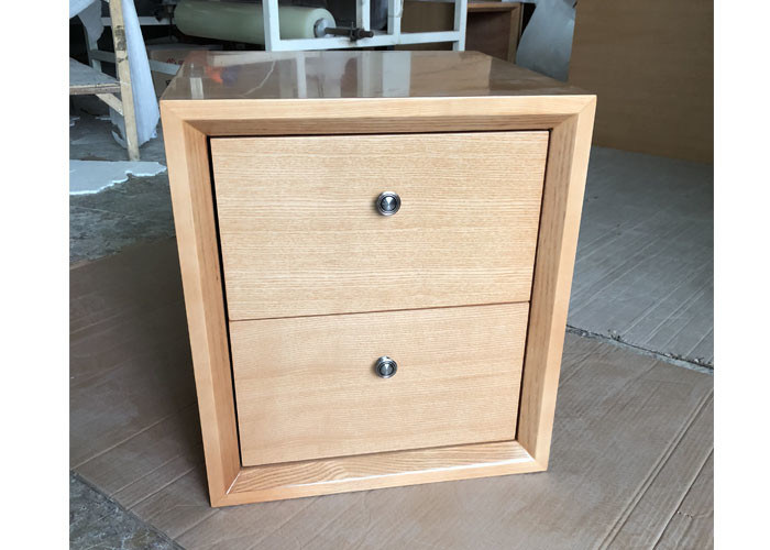 2 Drawers Hotel Nightstand , Modern Storage Nightstand Customized Size