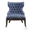 ODM Wooden Navy Blue Fabric Upholstery Chair Solid Wood Legs ISO18001 Approved