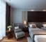 Customized Hotel Bedroom Furniture Sets Walnut Veneer Bed E1 Plywood