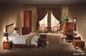 Gelaimei Hotel Guest Room Furniture Hardwood Frame Bed Wood Veneer Finish