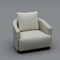 Comfortable Cushion White Leather Armchair OEM ODM Service