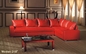 High Density Sponge Red Color Hotel Room Sofa L Shaped 2.5m Length