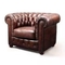 210cm Luxury Design Brown Leather Button Couch OEM Welcome