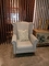 930*900*1150mm White Single Sofa Chair Tufted Fabric Recliner Rolled Arm