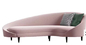 Gelaimei Hotel Lounge Sofa Pink Curved Sofa Modern With ISO14001