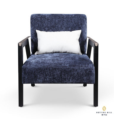 SS Frame Oak Solid Wood Base Hotel Leisure Chair High Density Foam